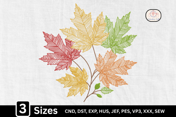 Autumn Maple Leavesas: A Seasonal Embroidery Design for Personalized Gifts