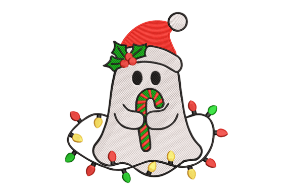 Candy Cane Ghost: A Spooky-Sweet Embroidery Pick for Holiday Projects