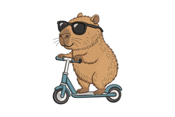 Capybara Scooter Embroidery Design Review