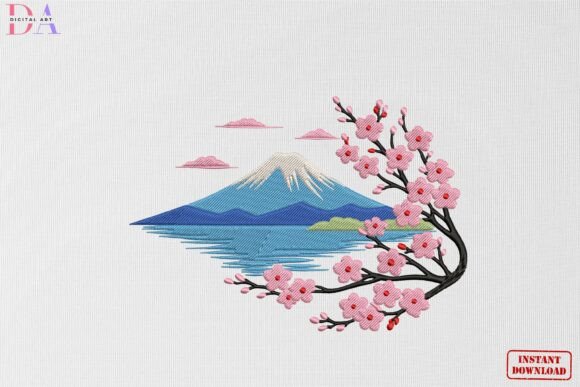 Cherry Blossom Mountain Serenity