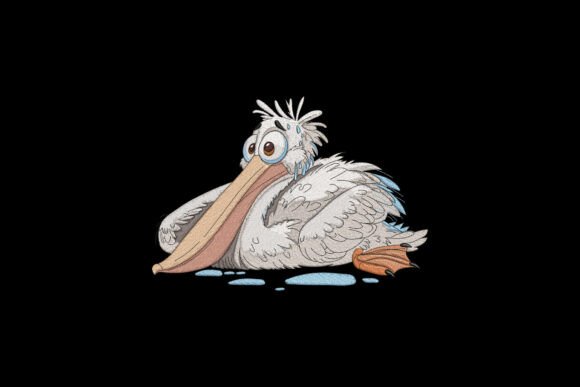Cute Pelican: A Sweet Embroidery Design for Personalized Gifts