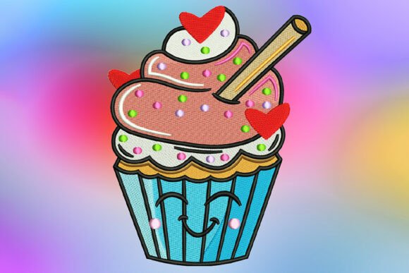 Cute Strawberry Heart Cupcake: A Sweet Embroidery Pick for Craft Fairs