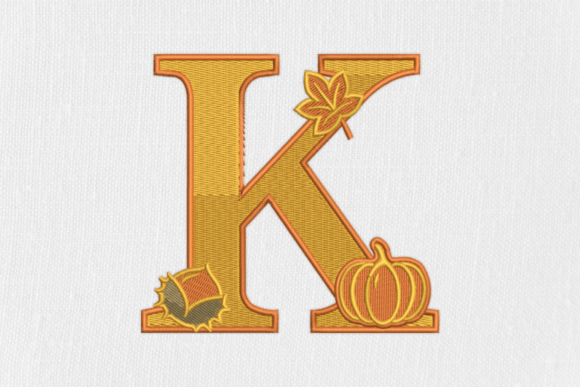 Letter K Autumn Monogram: A Seasonal Touch for Handmade Goods