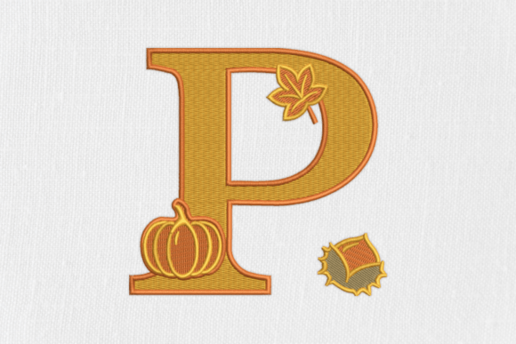 Letter P Autumn Monogram: A Seasonal Embroidery for Etsy Sellers