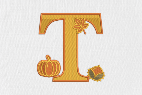Letter T Autumn Monogram: A Seasonal Statement for Boutique Apparel