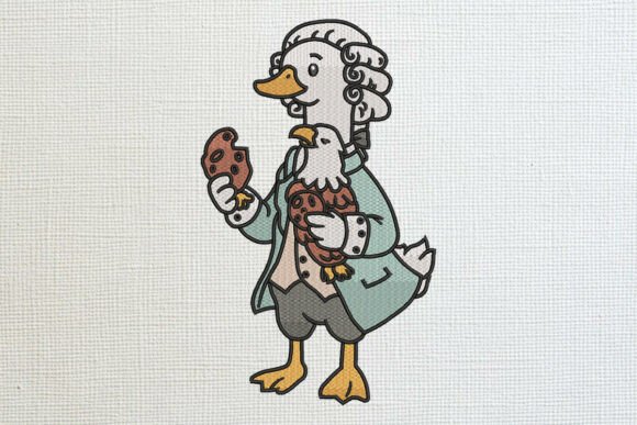 Patriotic Colonial Goose with Eagle Embroidery