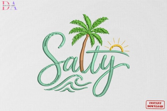 Salty Palm Beach Summer Coastal Review for Business Embroidery