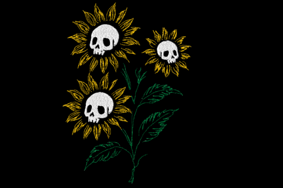 Skull Sunflowers Embroidery Design Review
