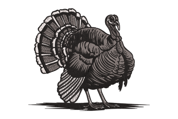 Thanksgiving Turkey Bird: A Festive Embroidery Design for Holiday Craft Sales