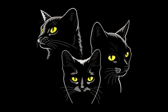 Three Cat Heads with Vibrant Yellow Eyes Embroidery Design Review