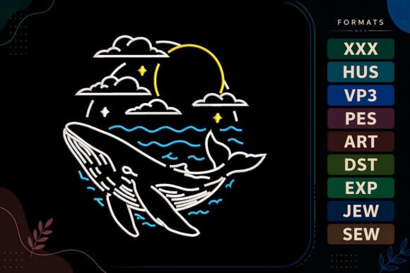 Whale Ocean Summer Sea: A Charming Embroidery Design for Meaningful Handmade Gifts